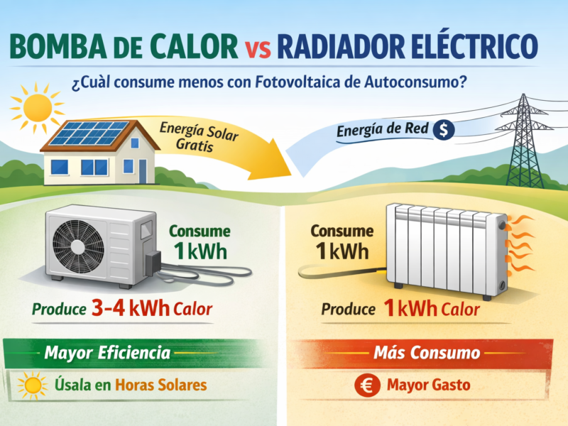 bomba calor vs radiador en FV